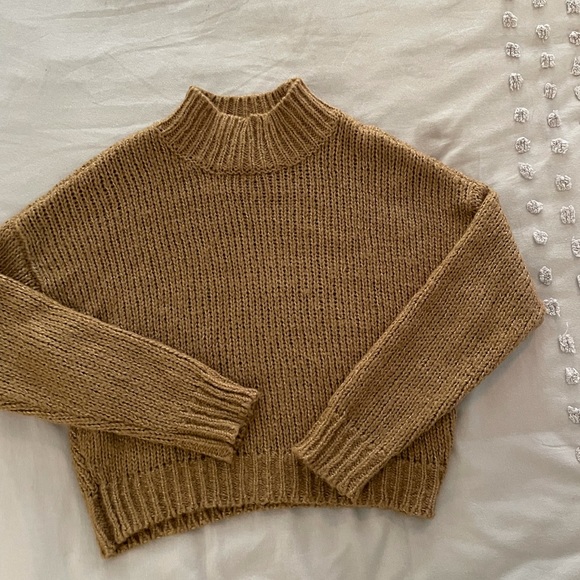 Garage mustard/brown turtleneck sweater - Picture 3 of 5